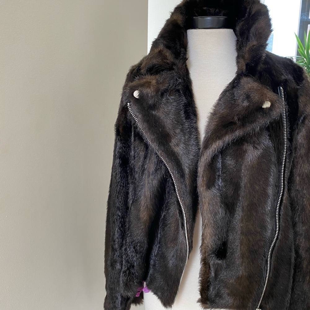 Faux fur bomber jacket